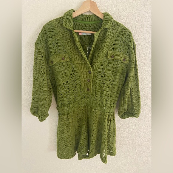 Free People Pants - BNWT Free People Beach Green Ryan Romper Sea Serpent